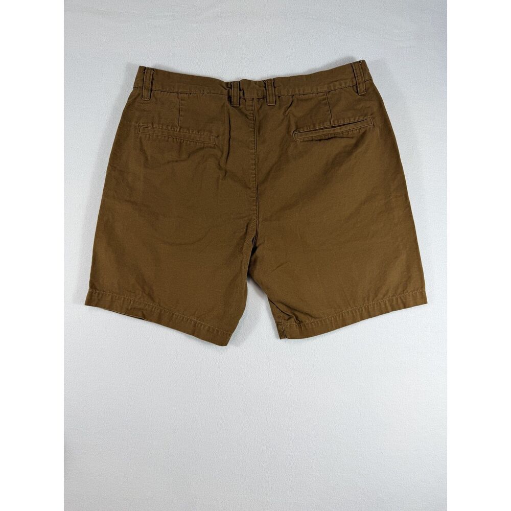 H&M L.O.G.G. Men's Chino Shorts Size 34 Brown 100% Cotton Flat Front - Picture 2 of 15